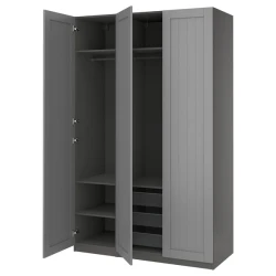 PAX / GULLABERG Kombinacija garderobera, tamnosiva/tamnosiva, 150x60x236 cm