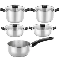 Cookware set, 9 pieces, stainless steel, Elite - Monix