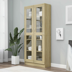 Vitrina boja hrasta 82,5 x 30,5 x 185 cm konstruirano drvo