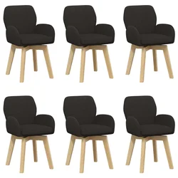 vidaXL vidaXL Vrtilne jedilne stole 6 pcs Bouclé Črna 54 x 58 x 87 cm, (5000296639)