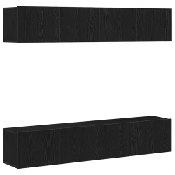 Set TV komoda Zidne 4 pcs Crni hrast 80 x 30 x 30 cm