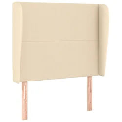 Vidaxl Vzglavje z ušesi krem 83x23x118/128 cm blago