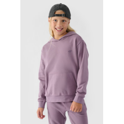Girls Pullover Hoodie Smooth Purple 4F 4FJWMM00TSW