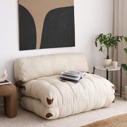 Atelier del Sofa Dvosed na razvlačenje Fold Teddy 2 120x24x75cm Krem