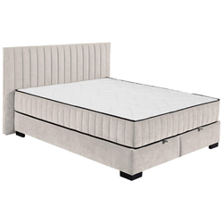 MID.YOU POSTELJA Z VZMETNICO 160 cm  x 200 cm , tekstil, leseni material bež