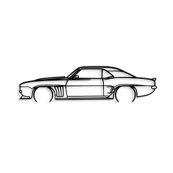 Wallity Zidna dekoracija Chevrolet Camaro Silhouette, 70x18cm, Crna