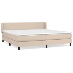 Vidaxl Box spring postelja z vzmetnico kapučino 200x200 cm um. usnje