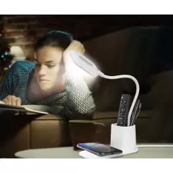 LED stona lampa LED/3W/5V sa bežičnim punjenjem, bela