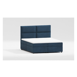 Temno modra boxspring postelja s prostorom za shranjevanje 180x200 cm – Ropez