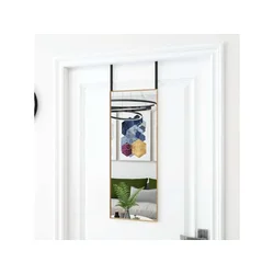 Ogledalo za vrata zlatno 30 x 80 cm od stakla i aluminija