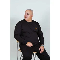 PANDA4U Muška majica dugih rukava sa vezom, Crna