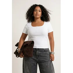 Trendyol Curve Ženska bluza Tbbss26Af00049, Bela