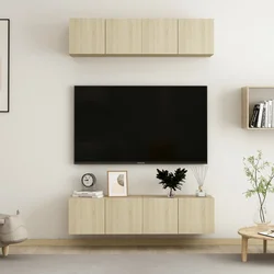 TV ormarići 4 kom boja hrasta 60 x 30 x 30 cm konstruirano drvo