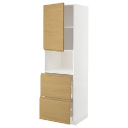 METOD / MAXIMERA Vis.elem.mikrotal. s vratima/2fioke, bela/Voxtorp im. hrastovine, 60x60x200 cm