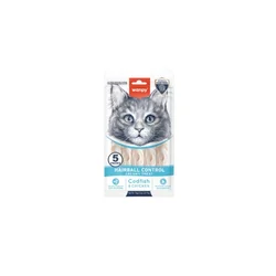 Wanpy Poslastica za mačke Hairball Control Functional Creamy Lickable, Riba i piletina, 5x14g