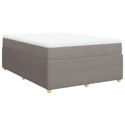 Vidaxl Box spring postelja z vzmetnico taupe 140x200 cm blago
