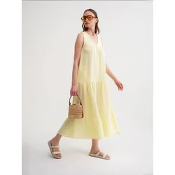 MixRay Obleka Maxi limonino-rumena
