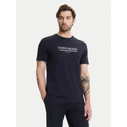 TOMMY HILFIGER Majica marine/ognjeno rdeča/bela