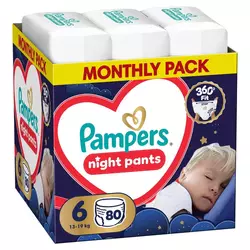 Pampers pelene monthly night pantsS6,13-19kg 80kom