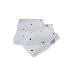 Darilni set majhnih brisač MICRO LOVE, 3 kos Bela / rdeča srca
