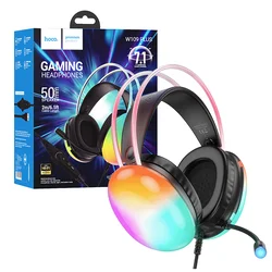 HOCO Slušalice sa mikrofonom W109 Plus Rich, gaming, USB, LED, crni