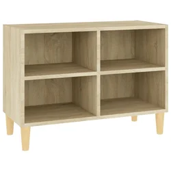 TV ormarić s nogama od masivnog drva boja hrasta 69,5x30x50 cm