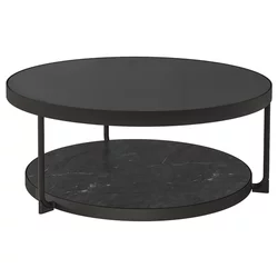 FRÖTORP Stočić za kafu, boja antracita im. mermera/crna staklo, 88 cm