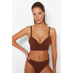 Trendyol Brown Seamless/Seamless Covered Knitted Bra