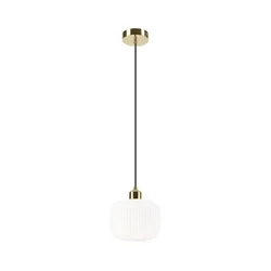 Luster na sajli HARMA 1xE27/15W/230V prečnik 20 cm bela/zlatna