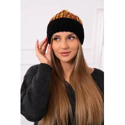 Womens cap Iris K348 black+mustard