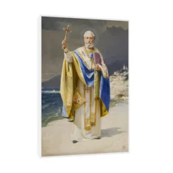 Canvas Slika na platnu Sveti Nikola, Uroš Predić, Sa ramom, 50 x 75 cm, Beli