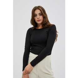 Blouse with back neckline and decorated chain