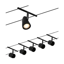 Paulmann 94469 - SET 5x GU5.3/10W Kompletan kablovski sistem CUP 230V crna