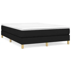 Vidaxl Posteljni okvir z vzmetmi črn 140x190 cm blago