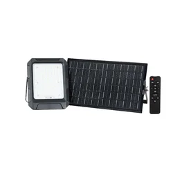 LED Solarni reflektor LED/15W/3,7V IP65 4000K crna + daljinski upravljač