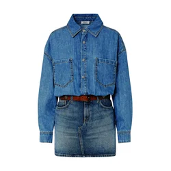 Liu Jo Dolga srajca moder denim