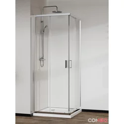 QUARTZ Tuš kabina Elemento Ker, Providno staklo 6mm, Srebrni ram, 70x140x200cm
