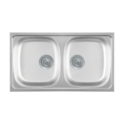Metalac Luna Flex Usadna dvodelna sudopera, Inox, O 90, 770 x 435 mm