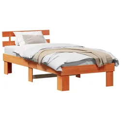 Vidaxl Konstrukcija postelje z vzglavjem Voskast rjav 80 x 200 cm