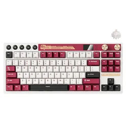 Royal Kludge Gaming mehanička tastatura M87, Tri-Mod, RGB, Hot-Swappable, Bela