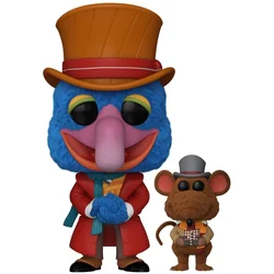 Bobble Figure Disney - The Muppet Christmas Carol POP! - Charles Dickens with Rizzo (Flocked)