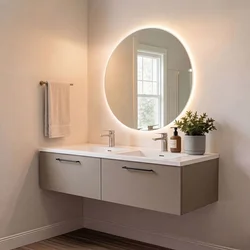Skye Decor Set kupatilskog ormarića sa umivaonikom i ogledalom, 2 dela, Sivi