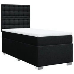 Vidaxl Box spring postelja z vzmetnico črna 100x200 cm blago