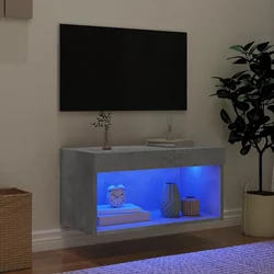 TV ormarić s LED svjetlima siva boja betona 60x30x30 cm