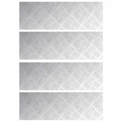 Stepenica Pravokutni 4 pcs Srebrno 60 x 20 cm Aluminij