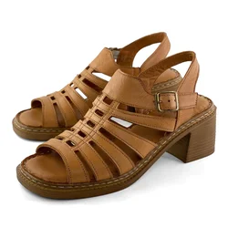 Mona Shoes Ženske sandale, Soft uložak, Kožne, Braon