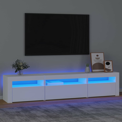 Den TV omarica z LED lučkami bela 195x35x40 cm