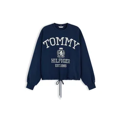 TOMMY HILFIGER Majica VARSITY CREST  marine / bela