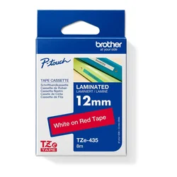Brother TZe-435 belo na crveno 12 mm