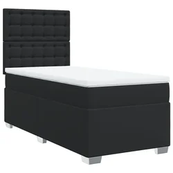 Vidaxl Box spring postelja z vzmetnico črn 100x200 cm umetno usnje